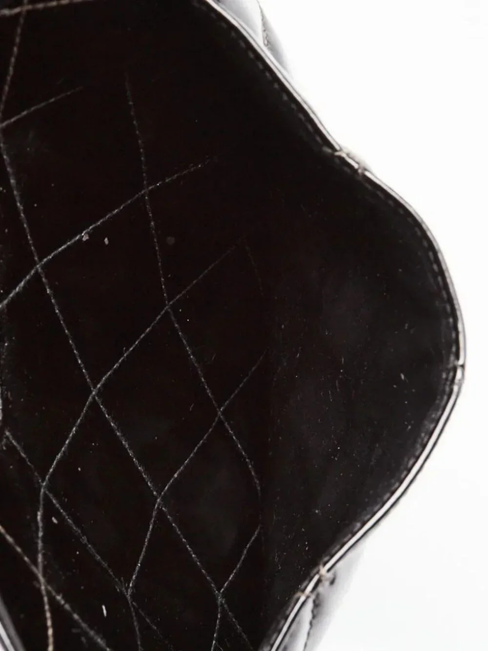 Chanel Black Quilted Patent Leather Backpack Bag